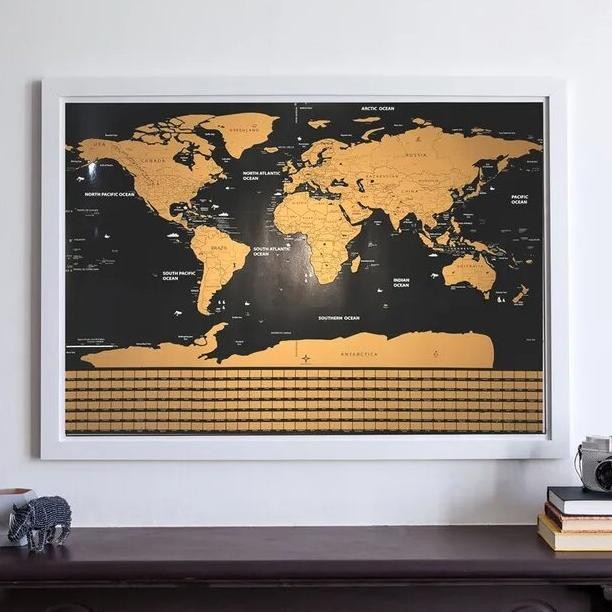 

HIASAN DINDING POSTER PETA DUNIA SCRATCH WORLD MAP FOR MARK TRAVELING STOK TERBATAS