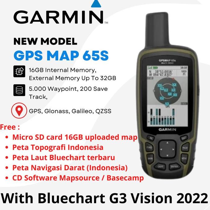 

GARMIN GPS MAP 65S MULTI BAND GPS HANDHELD WITH SENSORS (ORIGINAL) STOK TERBATAS