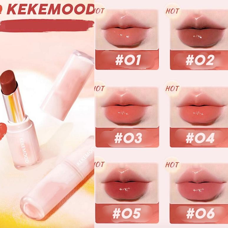 TERLARIS KEKEMOOD Watery Glossy Lipstick Mirror Lip Balm Untuk Bibir Kering Moisturizing Lipstick Gl