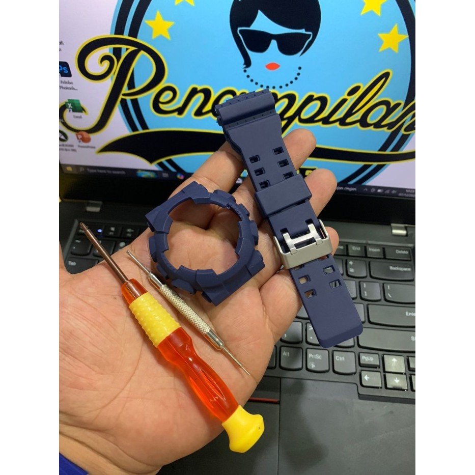 FREE ONGKIR bazel jam Bezel jam tangan set g shock GA100 GA-110 1set navy