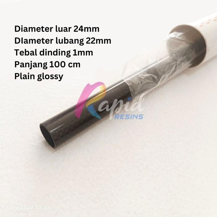 Pipa Carbon Tube 24 x 22 x 1000mm Tabung Serat Karbon