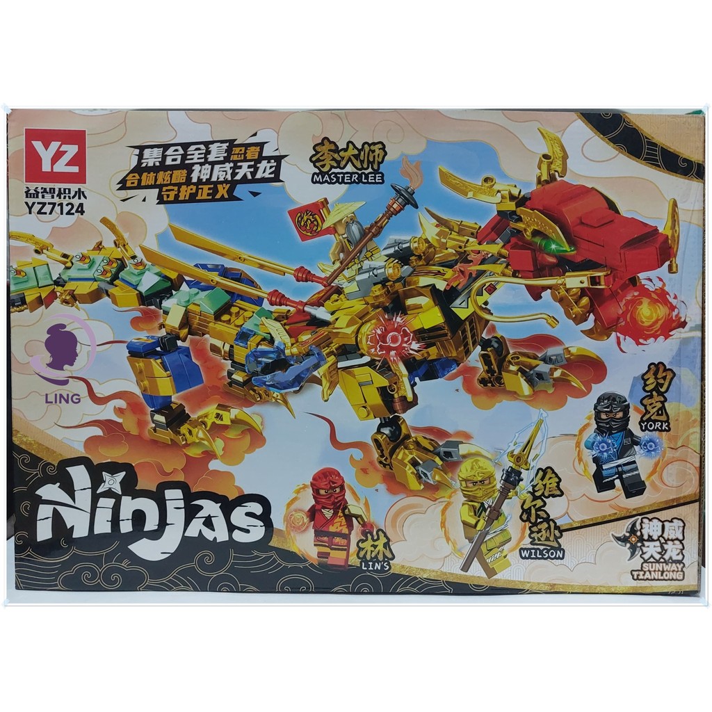 Mainan Brick 4 in 1 ElementalNinja Blooc Battle - Dragon - YZ7124