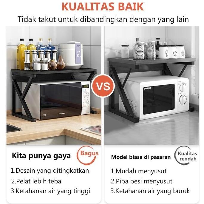 FNT Rak Microwave Rak Oven Rak Bumbu Dapur Rak Panci Rak Penyimpanan Serbaguna [dapat diregangkan] t