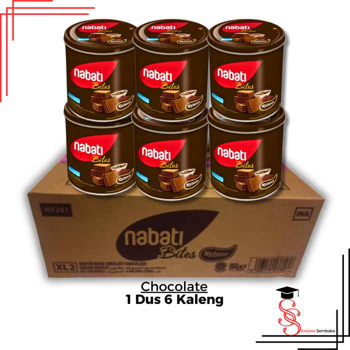 

Richoco Nabati Bites Wafer Cokelat - 1 Dus 6 Kaleng