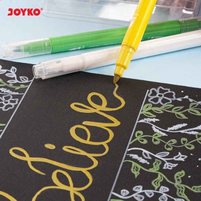 

Color Brush Pen Pena Kuas Warna Joyko Clp-061 Metallic Dual Tip New