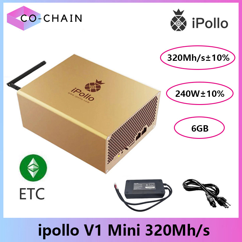 GUMO iPollo V1 Mini 320Mh/s 240W ETC Miner V1 mini 320M Digital Currency ETC,ZIL,ETP With PSU ETC AS