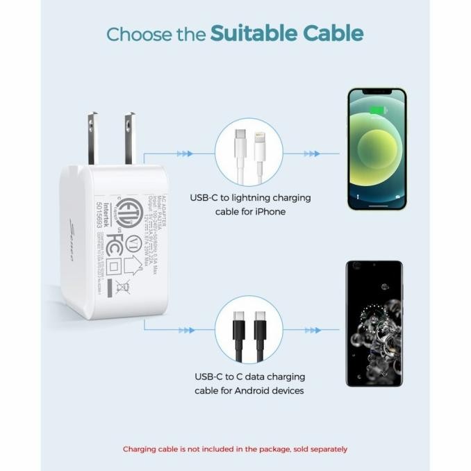 Charger Mpow Seneo Original Charger iPhone 12 PD 20W