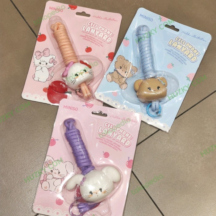 

TERBARU! MINISO Cell Phone Lanyard MIKKO Collection (Cammy / Latte / Mousse)