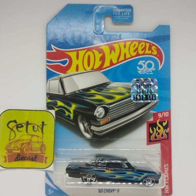 HOT WHEELS HOTWHEELS EXCLUSIVE RECOLOR 63 CHEVY II FS 2016 HITAM BLACK