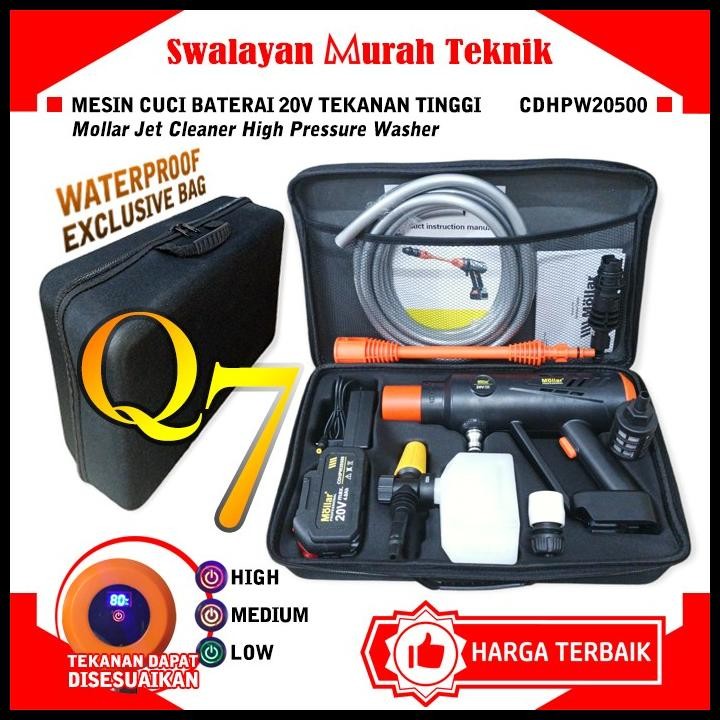 Mollar Cdhpw20500 Q7 Jet Cleaner Cordless Baterai Digital Steam 3Mode Original Best Seller