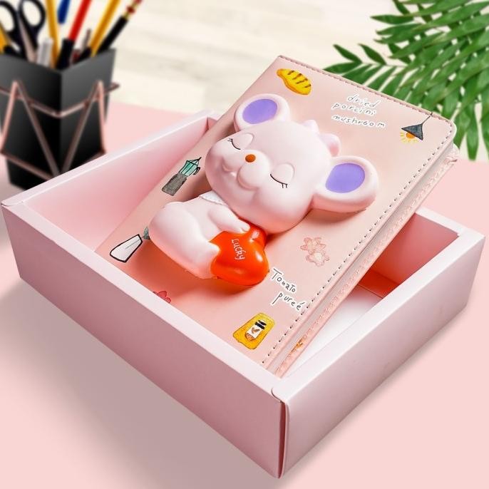 

NOTEBOOK SQUISHY DIARY LUCU / AGENDA JURNAL / BUKU TULIS PINK MOUSE