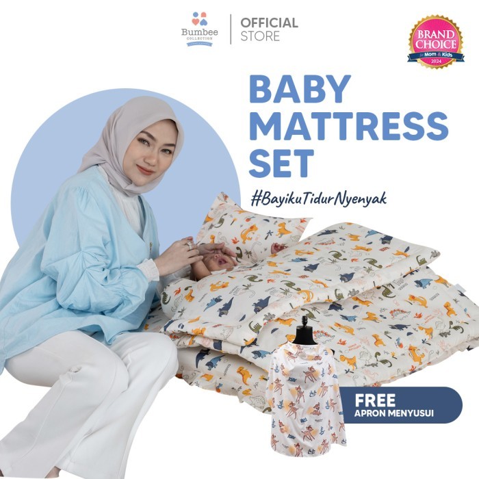 Bumbee Collection - Kasur Set Bayi + Kelambu Baby Mattress Set FREE Apron Menyusui READY STOCK