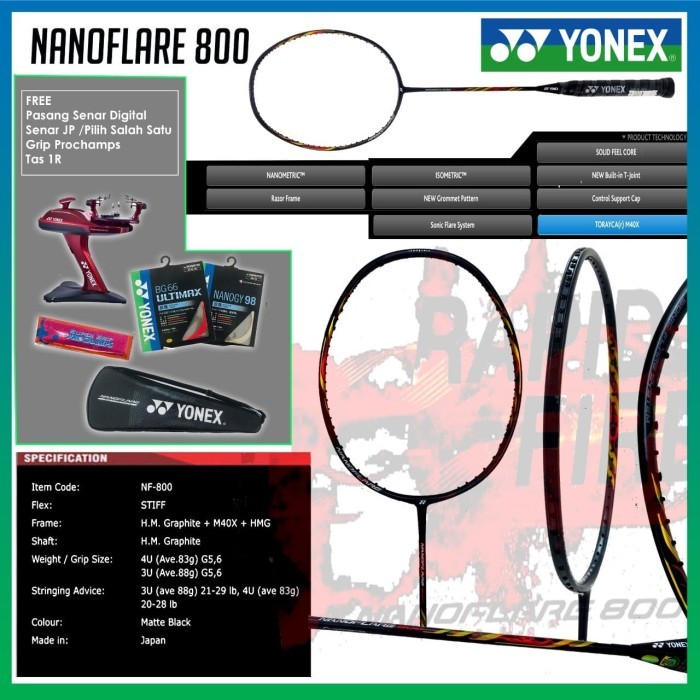 yonex nanoflare 800 raket badminton original