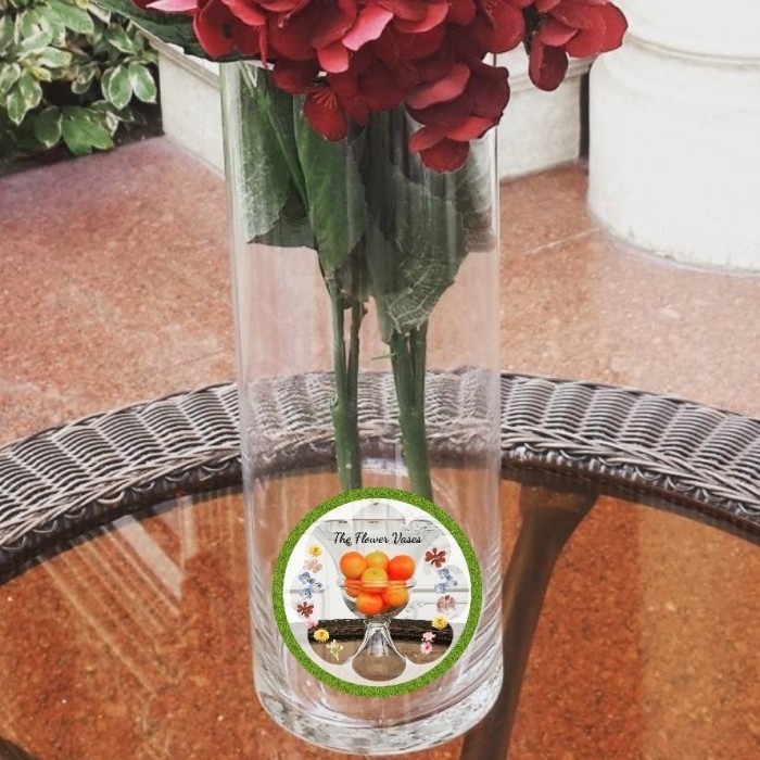 DISKON VAS BAMBU L / WW DESIGN / VAS KACA / DIAMAS / FLOWER VASE TINGGI 20 CM LEBAR 10 CM DSK4