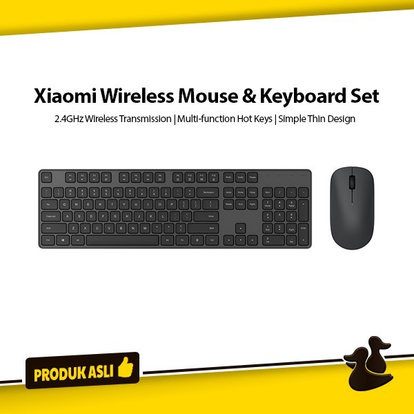 TERMURAH - Xiaomi Mi Wireless Keyboard Mouse Combo Set Nirkabel Original