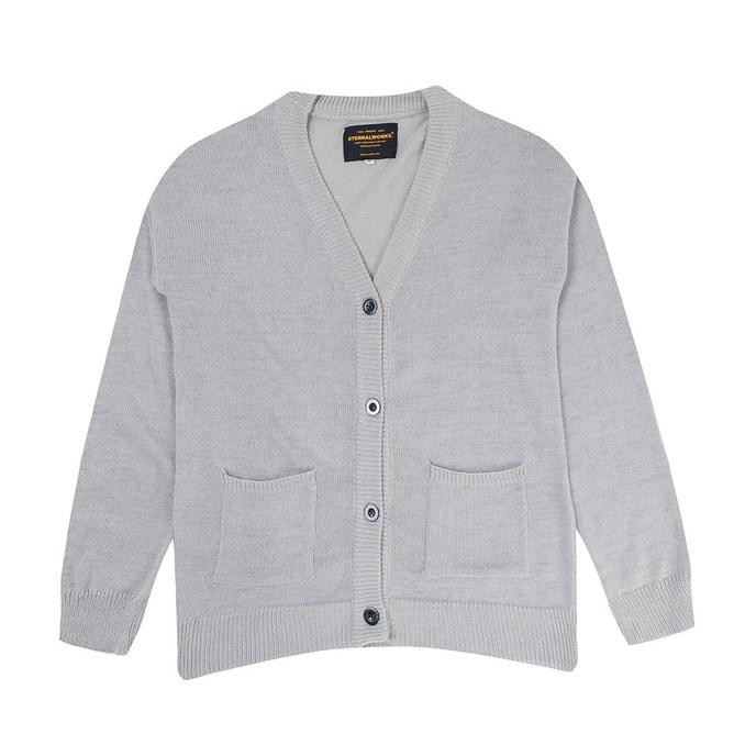 JAKET PRIA - ETERNALWORKS GREY KNITWEAR CARDIGAN - CARDIGAN RAJUT
