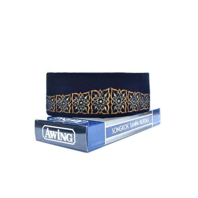 Terjangkau Songkok Awing Motif Bordir Oman Emas Songkok Awing Original