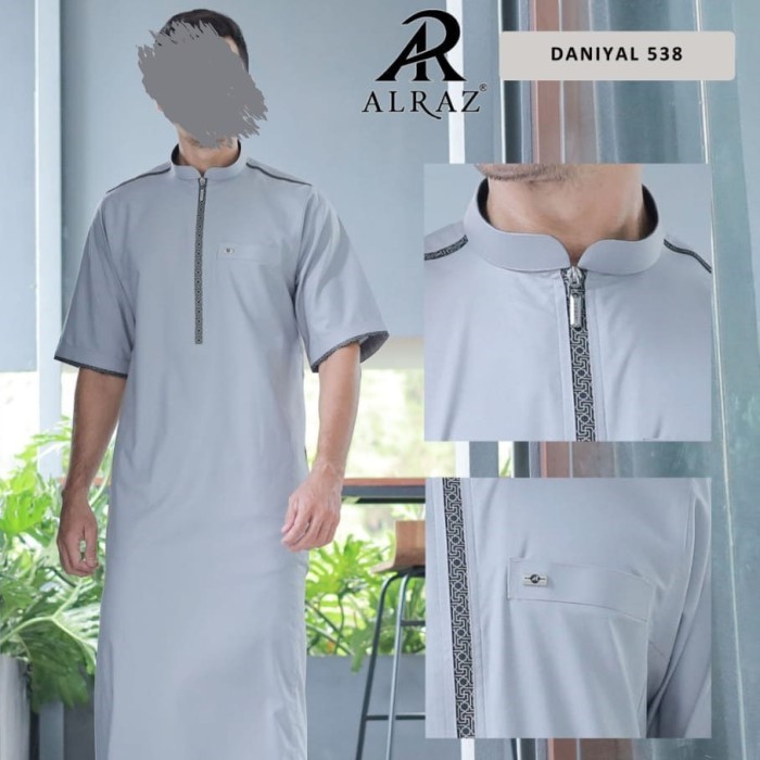 Jubah Alraz Kombinasi Lengan Pendek Al Raz Premium {TerlarisBest Seller}