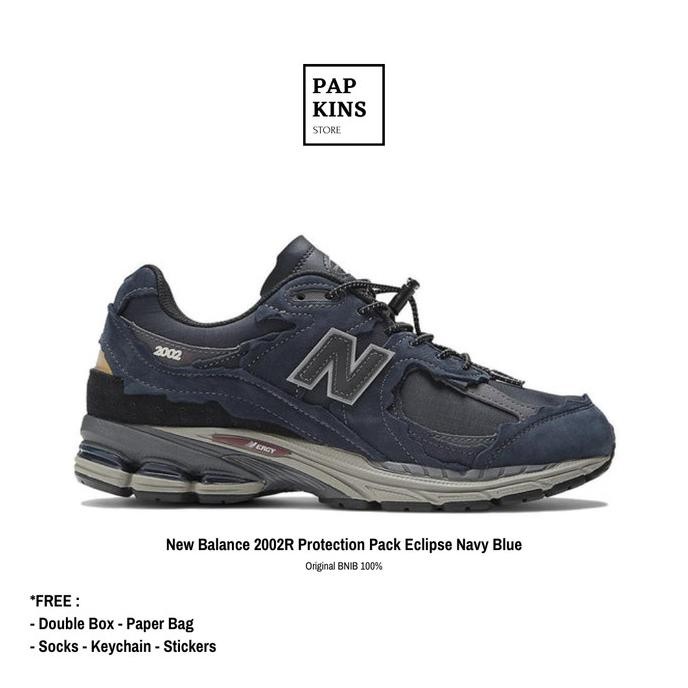 sepatu new balance 2002r protection pack eclipse navy blue original bnib / sneakers pria