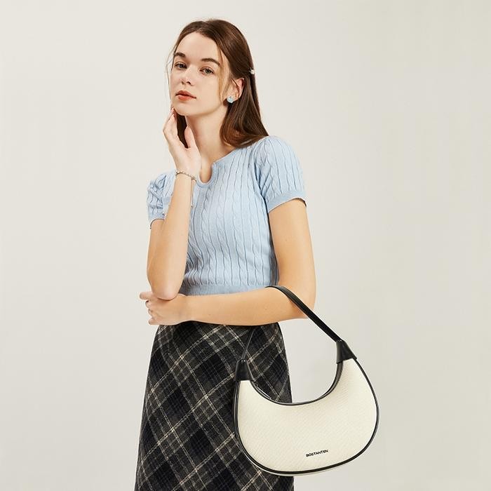 [COCO BAG] BOSTANTEN TAS WANITA SELEMPANG UNDERARM BAG SHOULDER BAG TAS TANGAN HITAM PUTIH KULIT