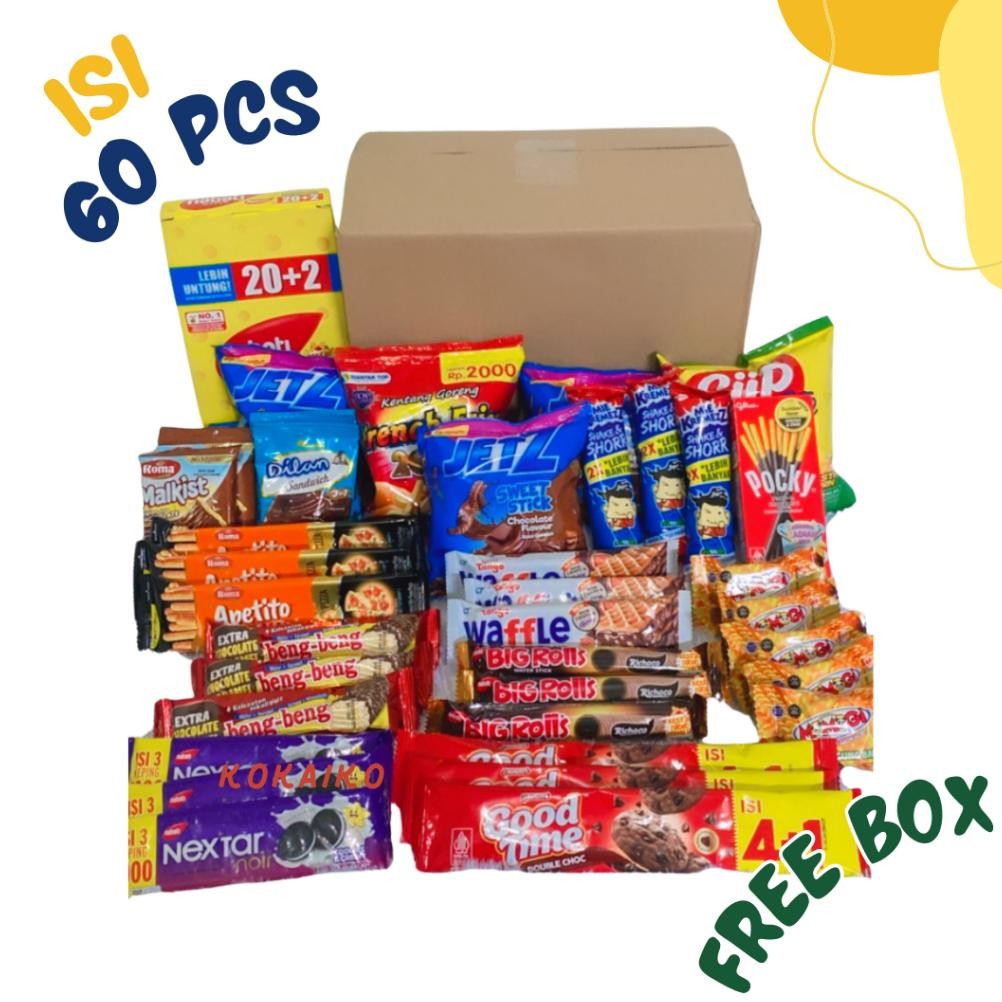 

Hampers/Paket snack/Snack box kado isi 60 pcs