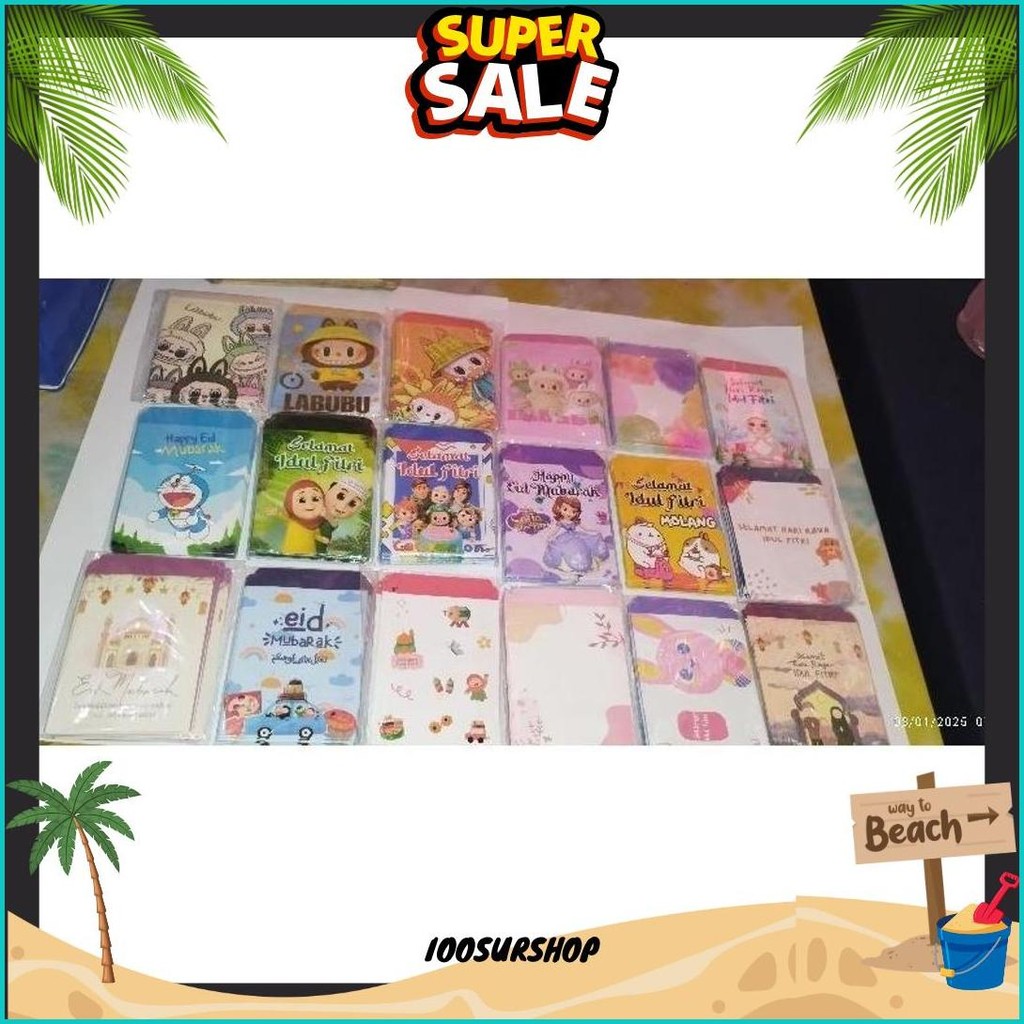

(Isi 100 Pcs) Paket Bundle Amplop Lebaran Mini Snack Muslim Kartun Estetik Dan Non Label Idul Fitri Original Produk