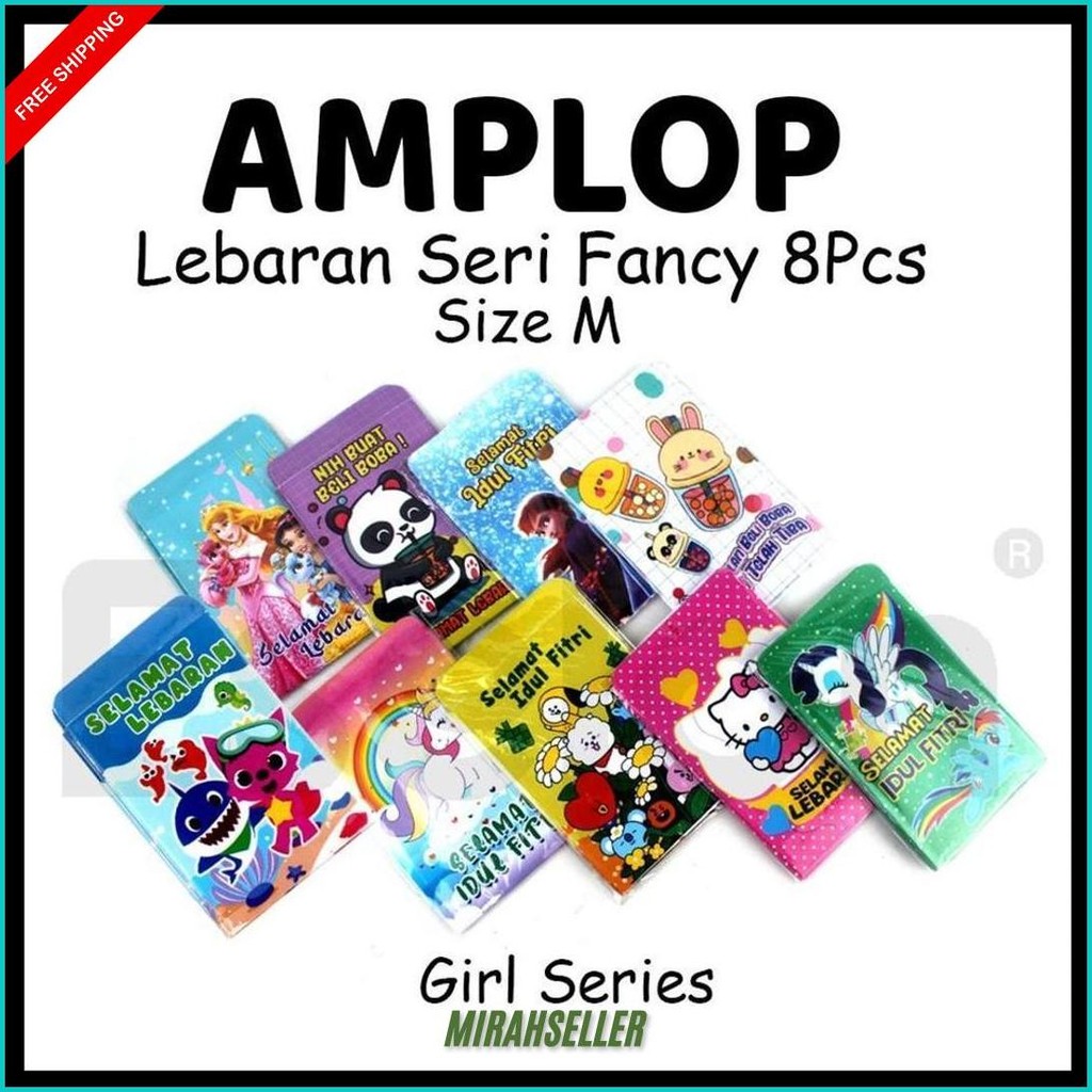 

8Lbr Amplop Lebaran Karakter Medium 7*11Cm /1Pack Angpao Lebaran Siap Kirim