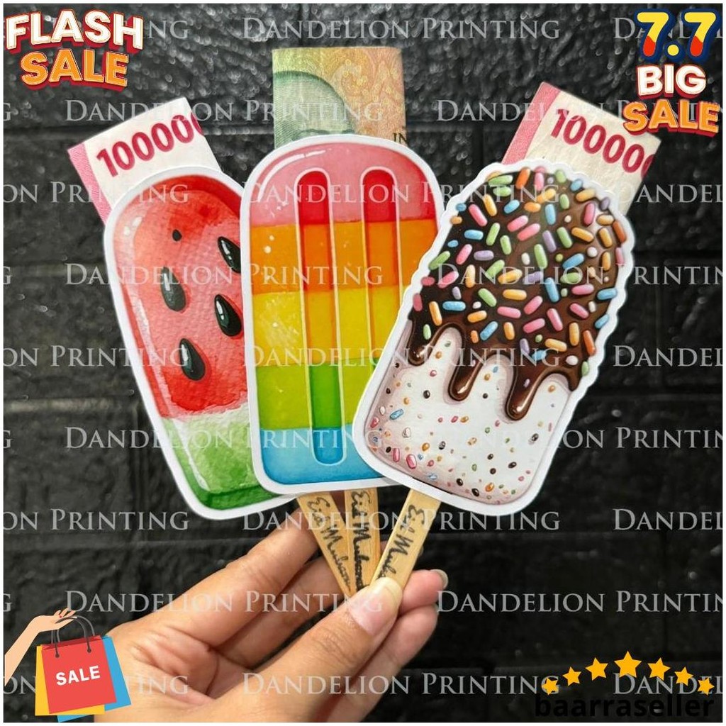 

(Isi 6Pcs) Amplop Lebaran Ice Cream Series - Agpau Thr Idul Fitri 2025 Unik Bentuk Es Krim Original Produk