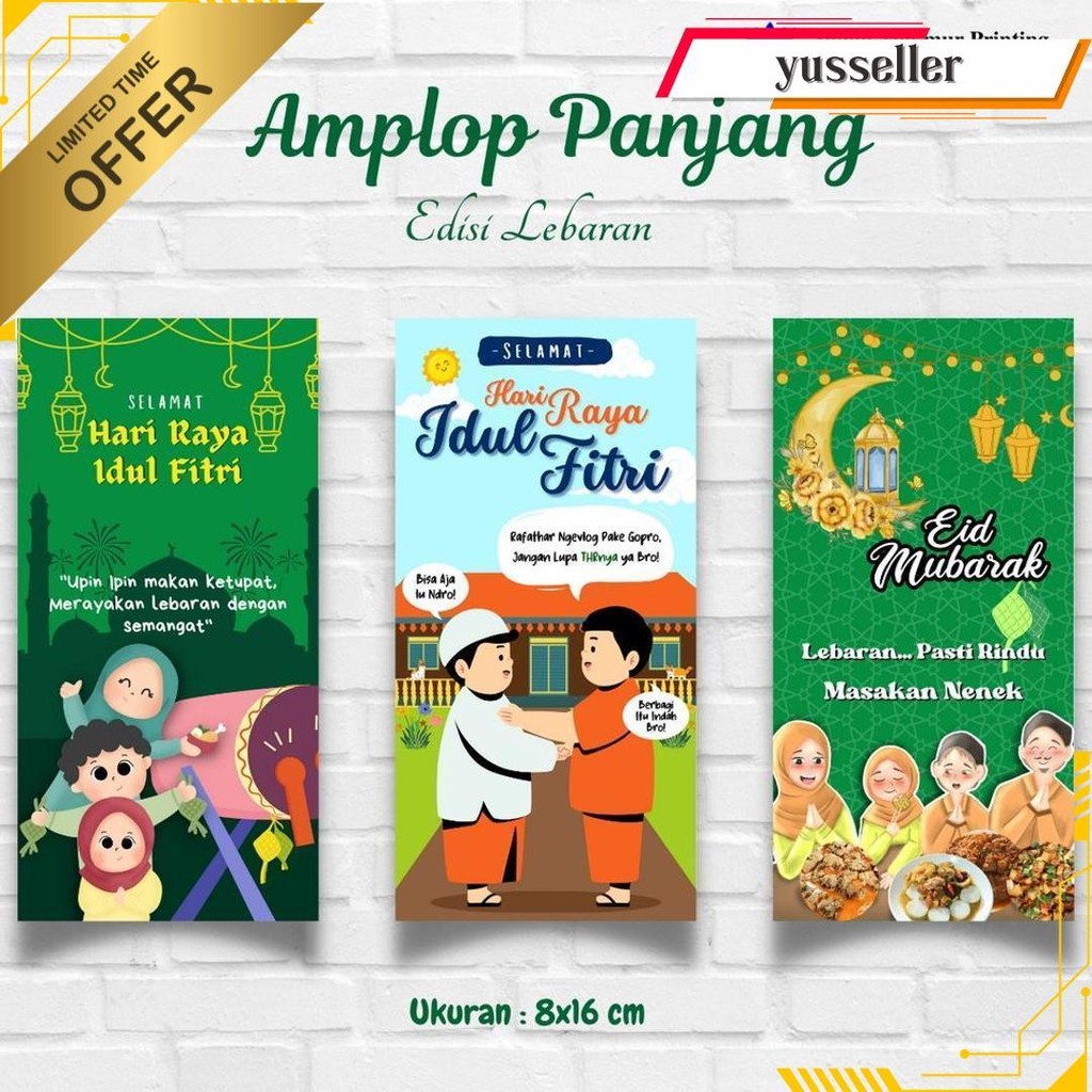

Amplop Lebaran Versi Panjang Isi 10 Pcs Free Stiker Murah Edisi 1 | Limited Edition 2025 | Terlaris