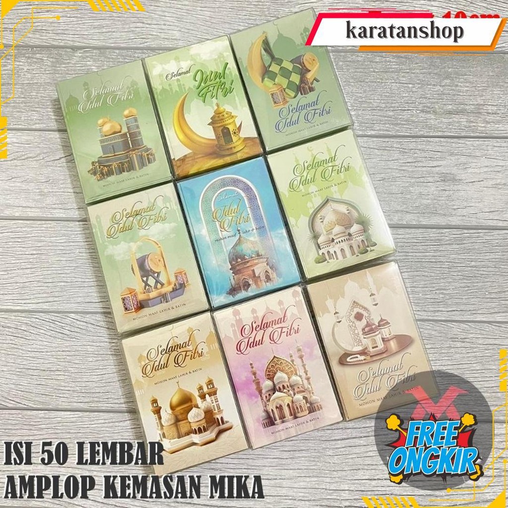 

[Isi 50 Lembar Amplop] Amplop Lebaran Kemasan Mika Isi 50 Lembar Amplop Idul Fitri Thr Lucu Gift Eid Mubarak Motif Banyak Islamic Dan Kartun Lucu 2024 Hari Raya Gratis Ongkir