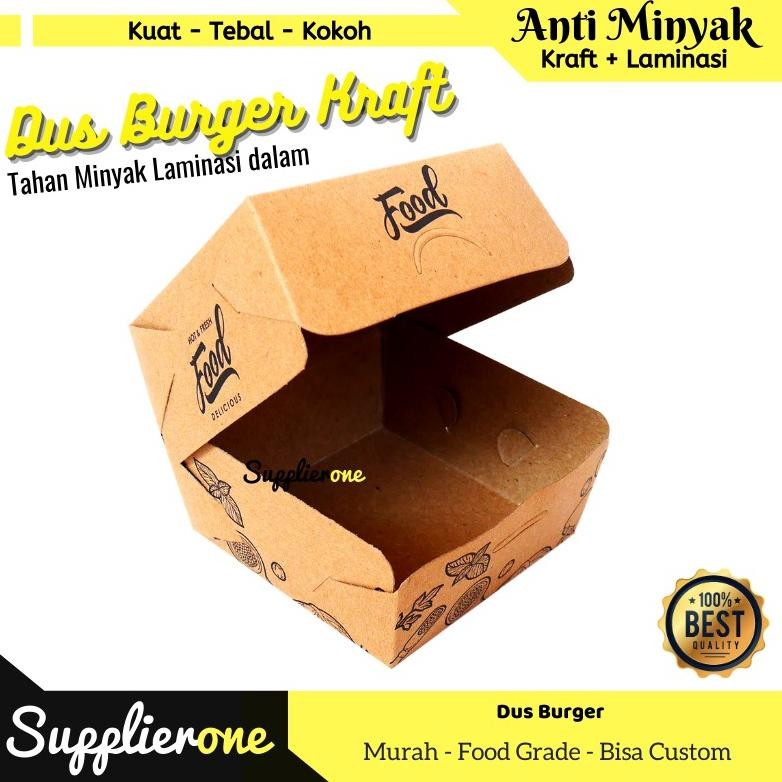 Bisa COD Box Burger, Kemasan Burger, Tempat Burger, Paper Tray Burger ||