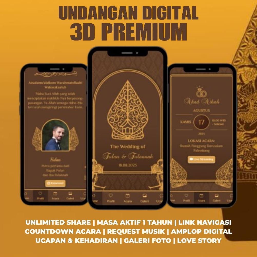 UNDANGAN DIGITAL PREMIUM 3D UNDANGAN WEBSITE KEKINIAN AESTHETIC MEWAH SIMPEL - PAPERBOY UNDANGAN DIG