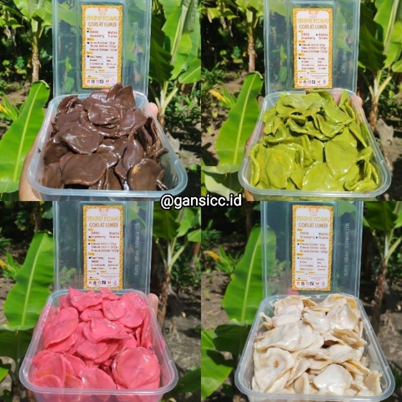 

NEW! Keripik Pisang Coklat Lumer - Keripik Pisang Rasa Coklat Matcha Strawberry Tiramisu