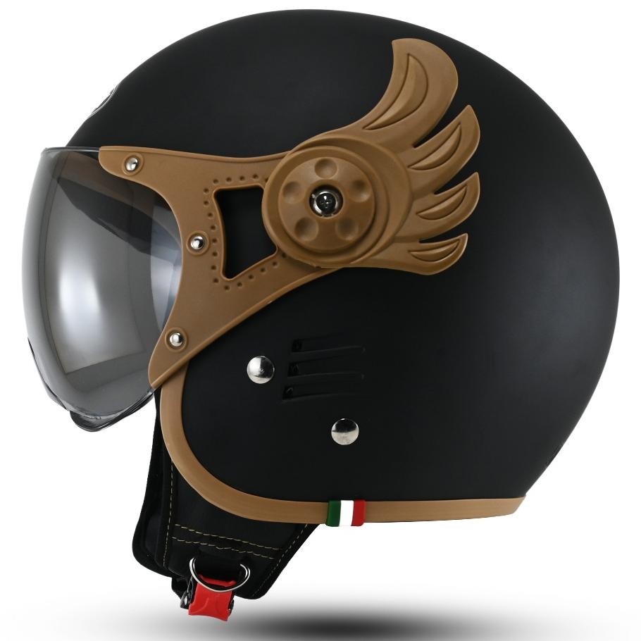 Helm Ri Retro Pilot Italy Gundala Helem Bogo Cowo Cewe Ni