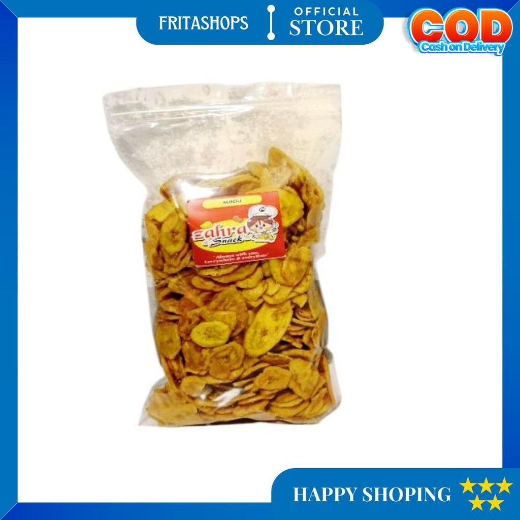 

1Kg Keripik Pisang Madu Renyah Cemilan Snack Zahra D Promo Puncak