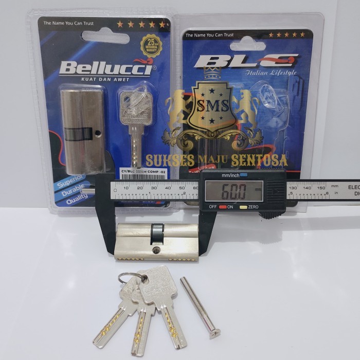 BELLUCCI SILINDER/CYLINDER KUNCI PINTU KECIL KUNINGAN 3 KEY KOMPUTER