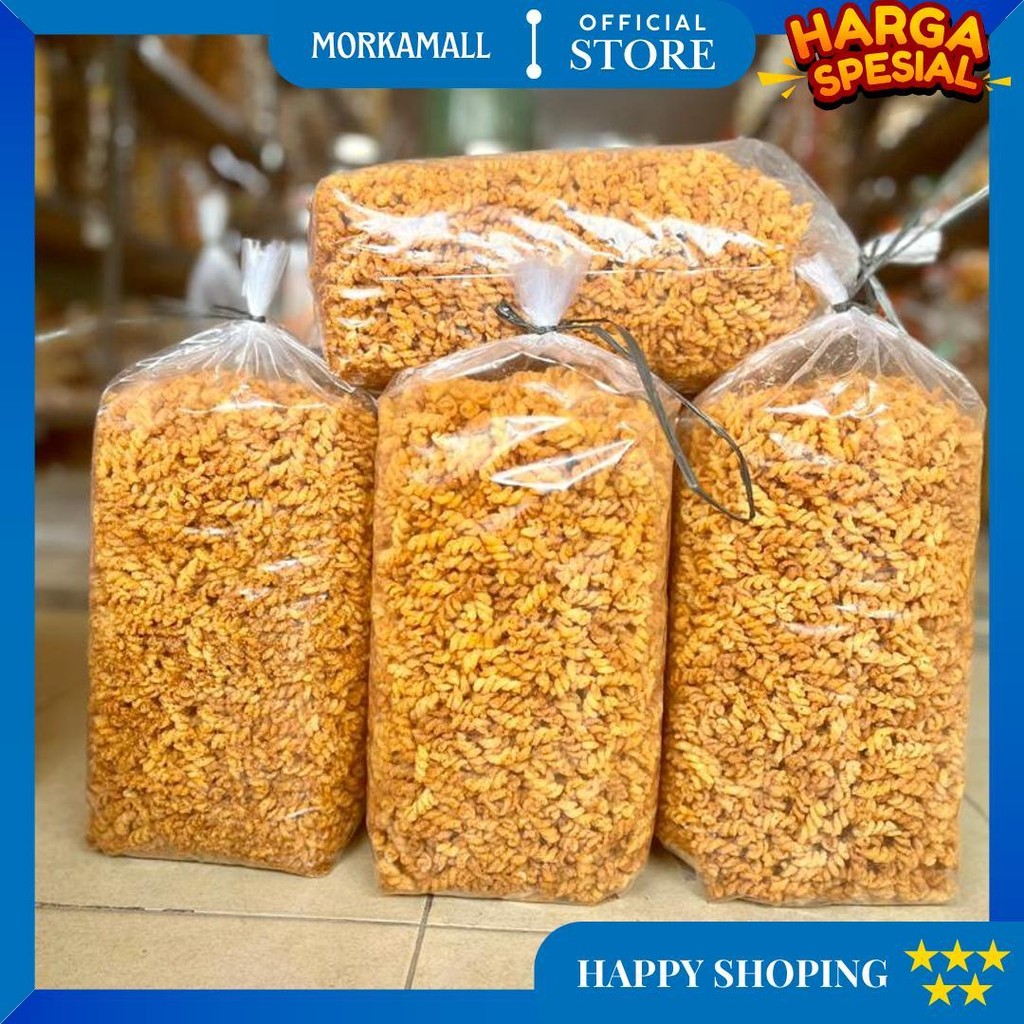 

1 Bal Makaroni Spiral Ulir 2Kg Renyah Tidak Keras Alma.Snack D Terlaris