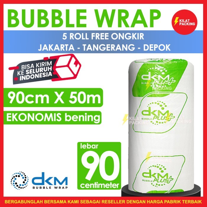 

Bubble Wrap Ekonomis Bening 90Cm X 50M Tebal Plastik Bubblewrap Roll