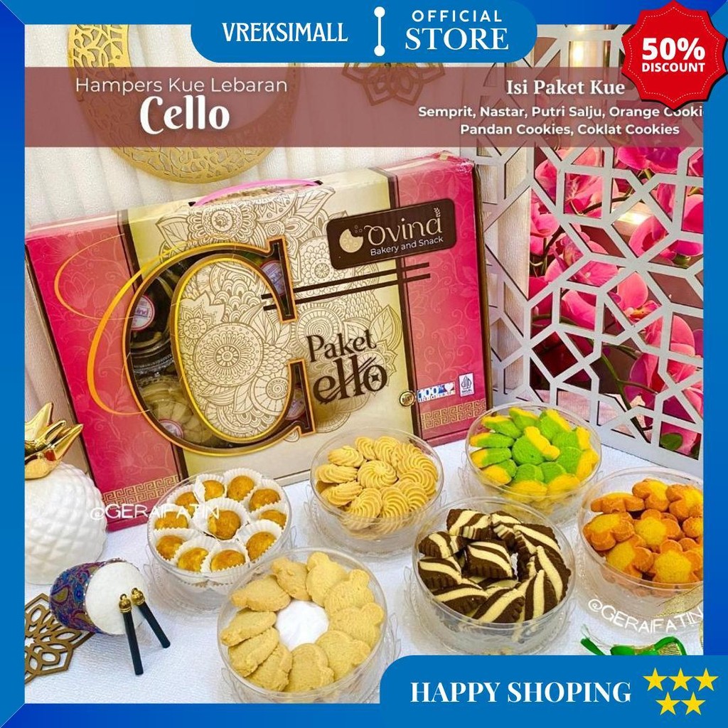 

Paket Kue Lebaran Bellarosa Paket Platinum ( Berat 1Kilo ) / Paket Kue Kering D Terlaris