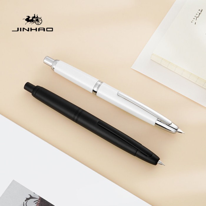 

PROMO! new JinHao 10 Fountain Pen Press matte black F/EF Nib Stationery Office School Supplies Gift