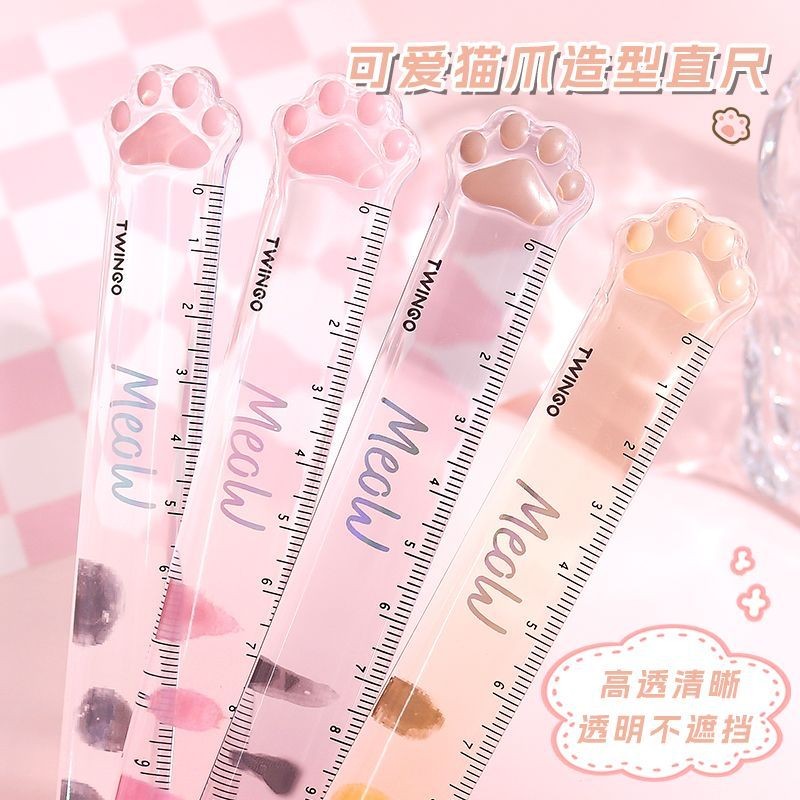 

Cartoon Ruler Super Cute Cat Paw15cm Ruler with wavy line