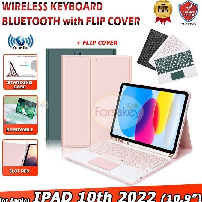 Terlaris iPad 10 2022 A2757 A2777 A2696 Keyboard Touchpad Trackpad Case Pink SALE