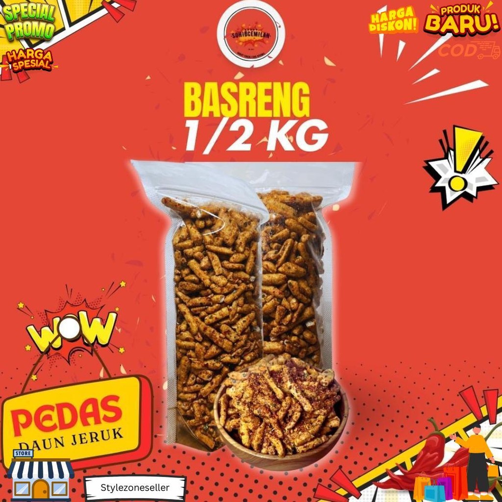 

Basreng Pedas Daun Jeruk 1/2Kg D Gratis Ongkir