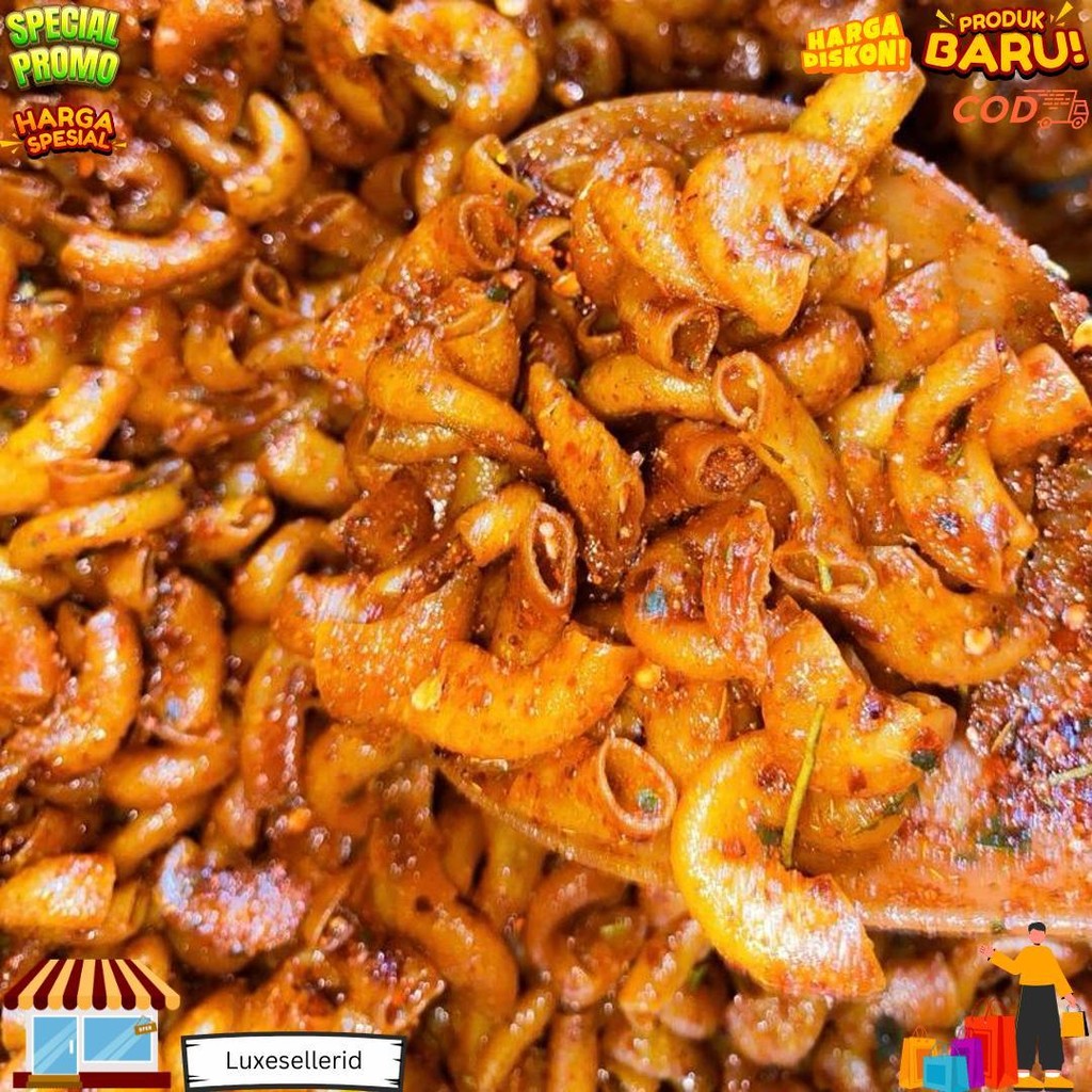 

Promo !!! 500Gr Makaroni Cikruh Pedas / Ext Pedas / Original Daun Jeruk. D Terlaris