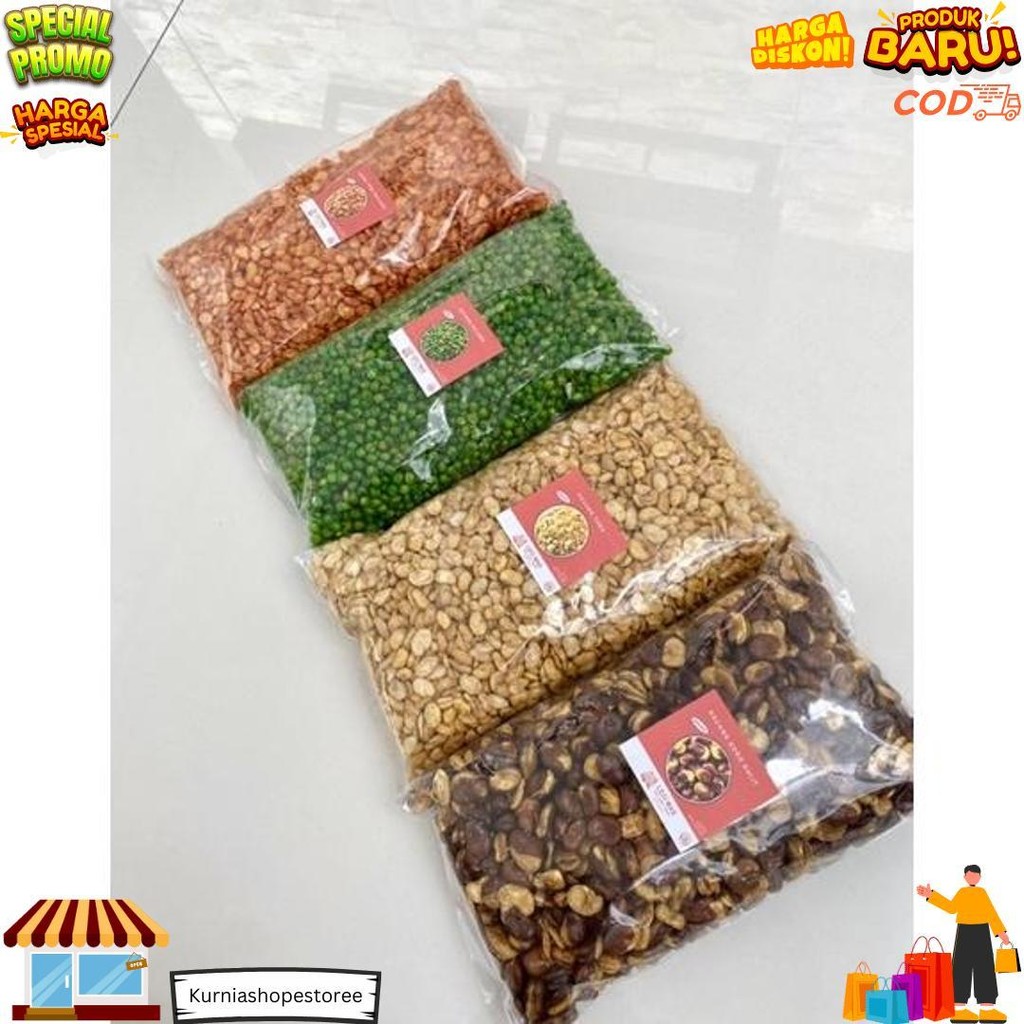 

1 Kg Kacang Leci Mas Koro Kulit, Koro Kupas / Toba, Polong Hijau, Kapri, Kacang Campur Mix (Asin, Pedas Manis, Bawang) Snack Kiloan D Promo Puncak