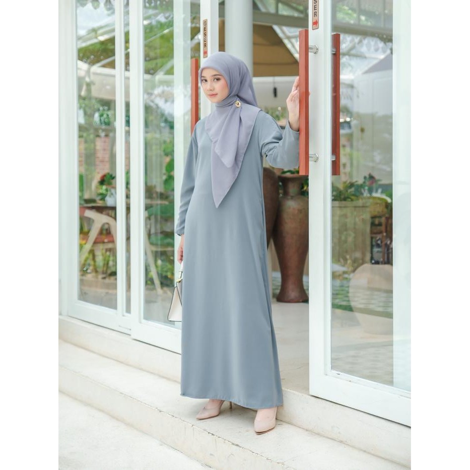 Zm Zaskia Mecca - Dinara Gamis Abaya Dress Muslim Wanita Basic Simple - Daily