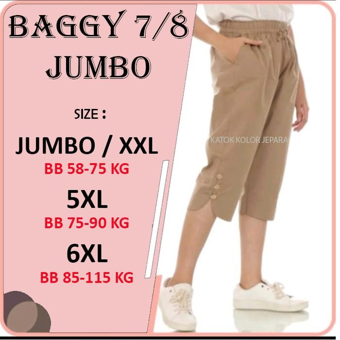 Celana 7/8 Jumbo Wanita / Celana 7/8 Big Size / Celana Santai Wanita / Celana Harem