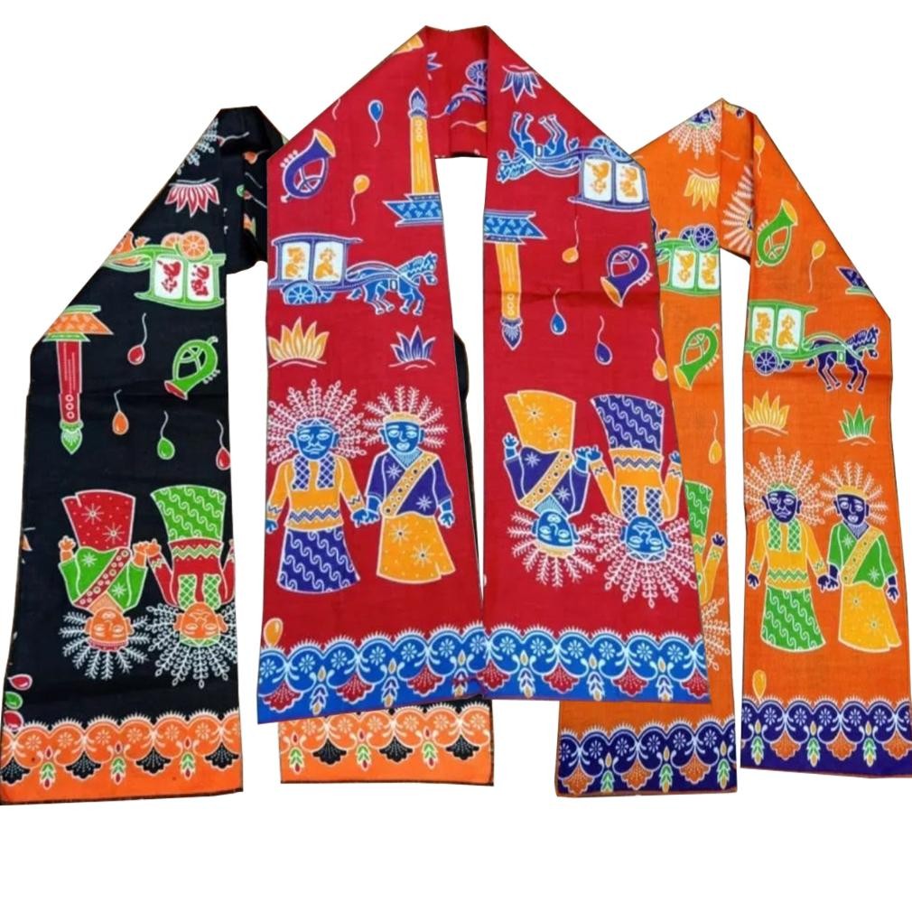 Syal Cukin Selendang Motif Ondel Adat Khas Betawi / Cukin Syal Pria Betawi Monas