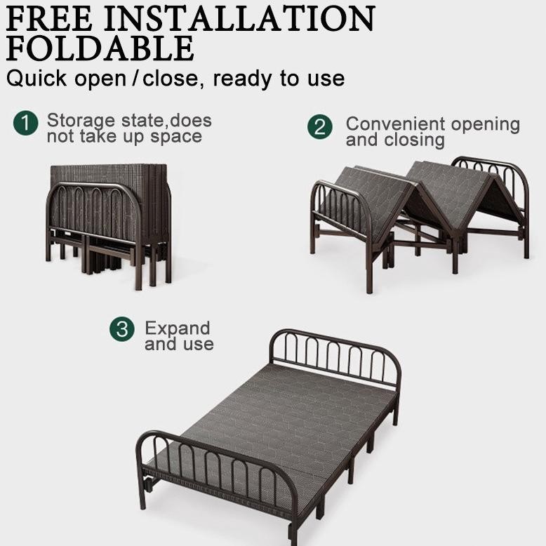 Sale Tempat Tidur Lipat Ranjang Lipat Ranjang Besi Lipat Portable Ranjang Lipat Tidak diperlukan ins