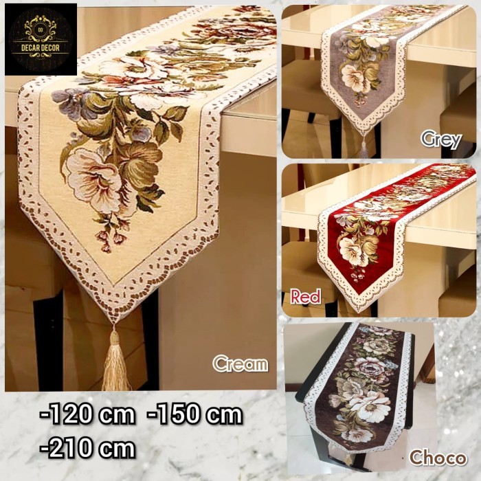 Table runner Shabby chic Mewah panjang 210 cm